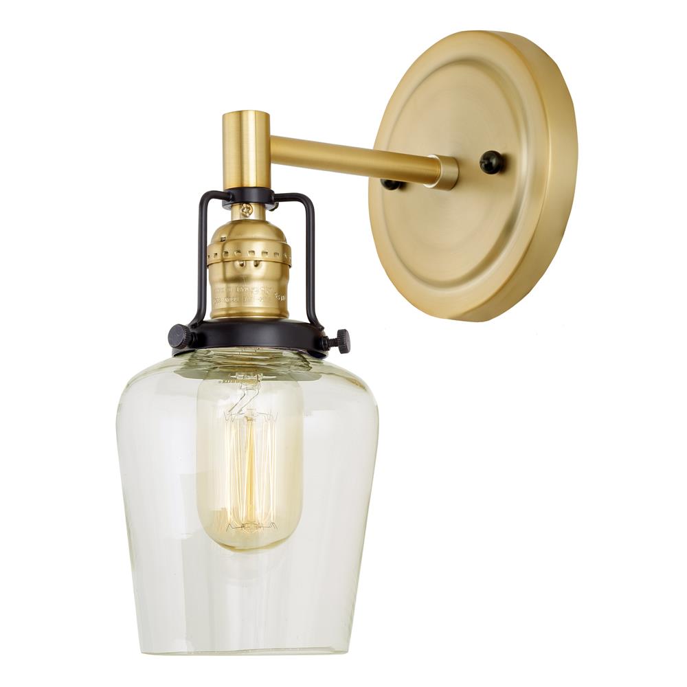 Jvi Designs 1223-10 S9 Nob Hill One Light Liberty Wall Sconce In Satin Brass And Black